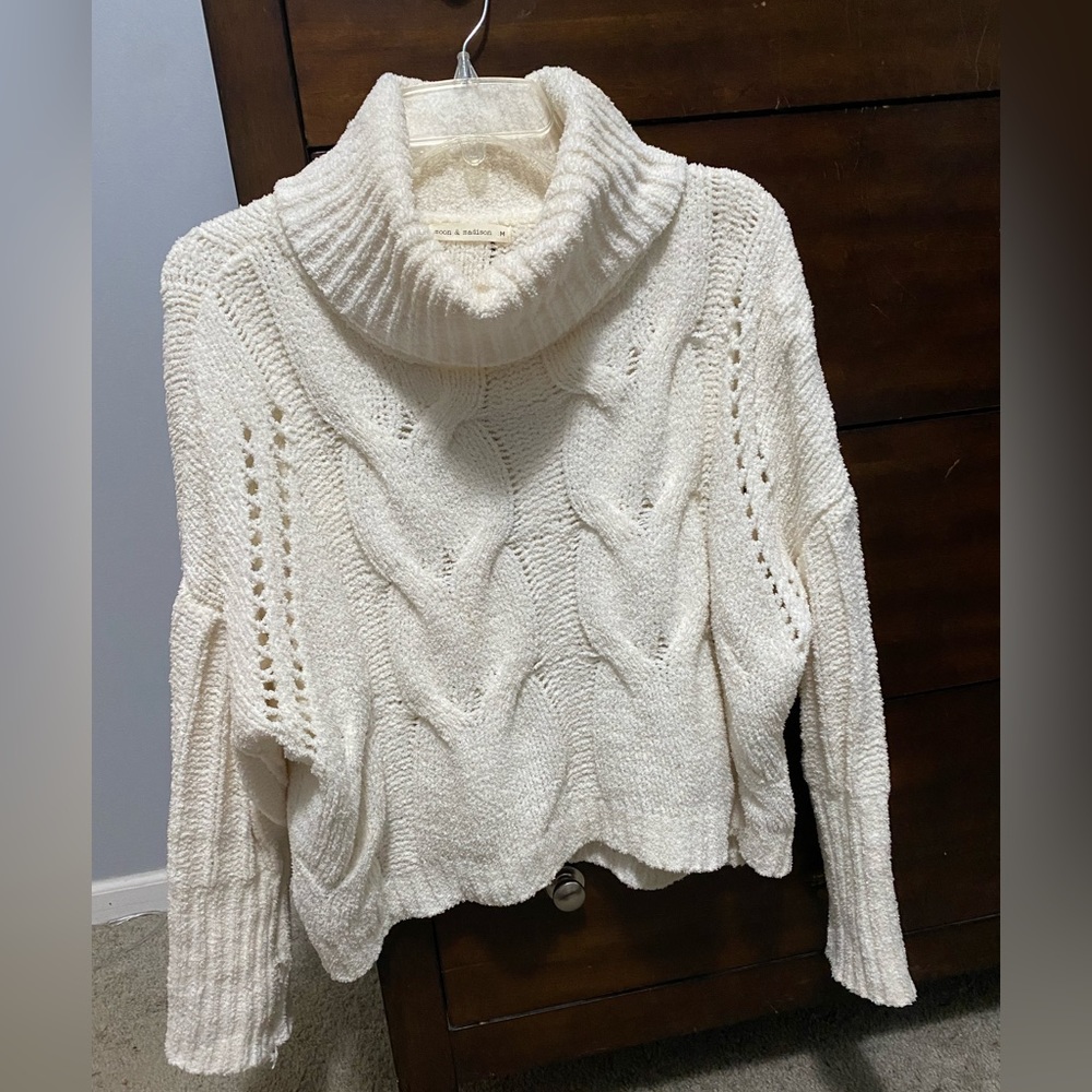 White fluffy sweater